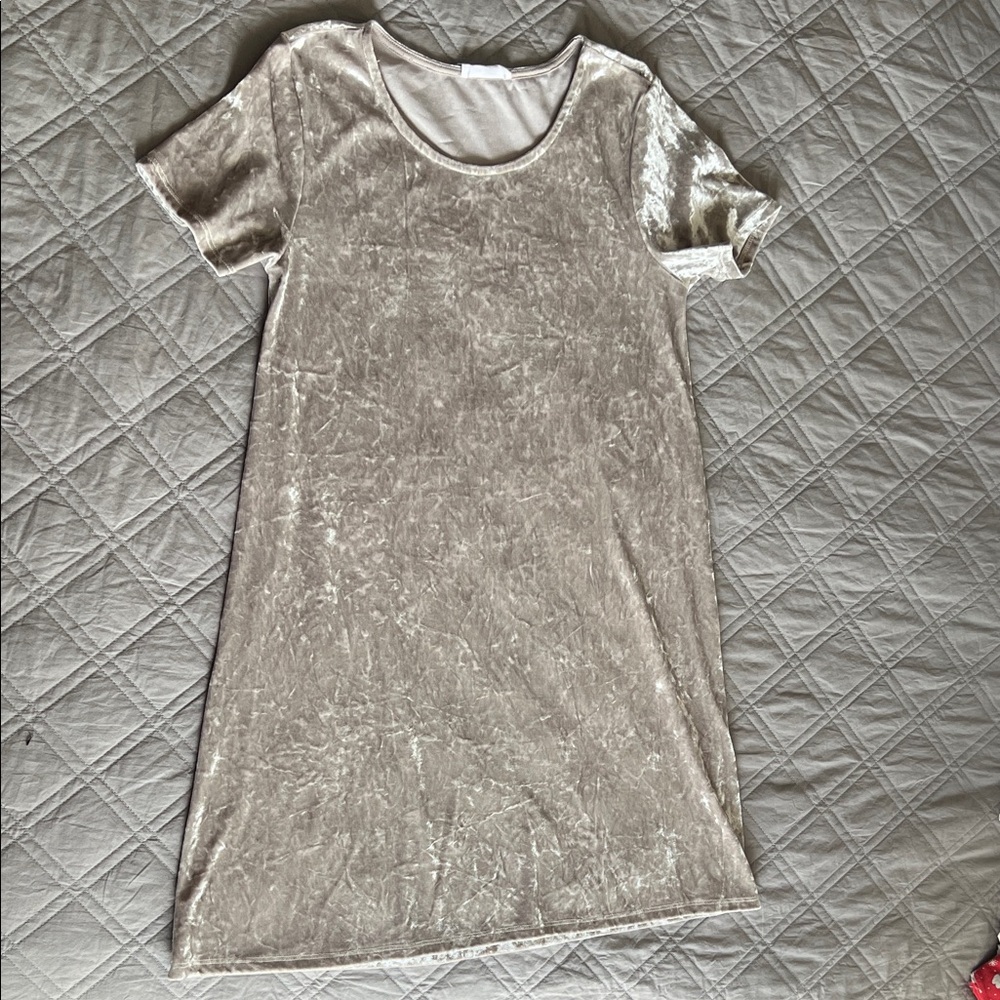 Full Tilt Cream Velvet Mini Dress